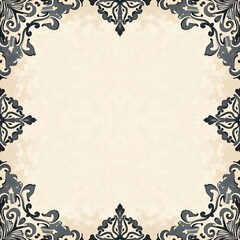 ヴィンテージ水彩領収書用紙 ライトグレー アイボリーダマスク 水平 ミュートトーン エレガントなアンティークスタイル テクスチャードデザイン
