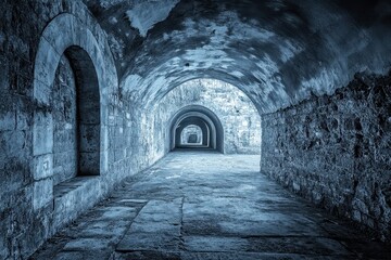 Fototapeta premium Vacant passageway azure hued picture