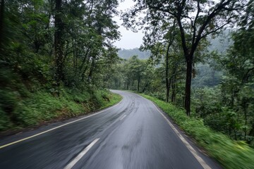 Fototapeta premium vacant road with a blurred backdrop