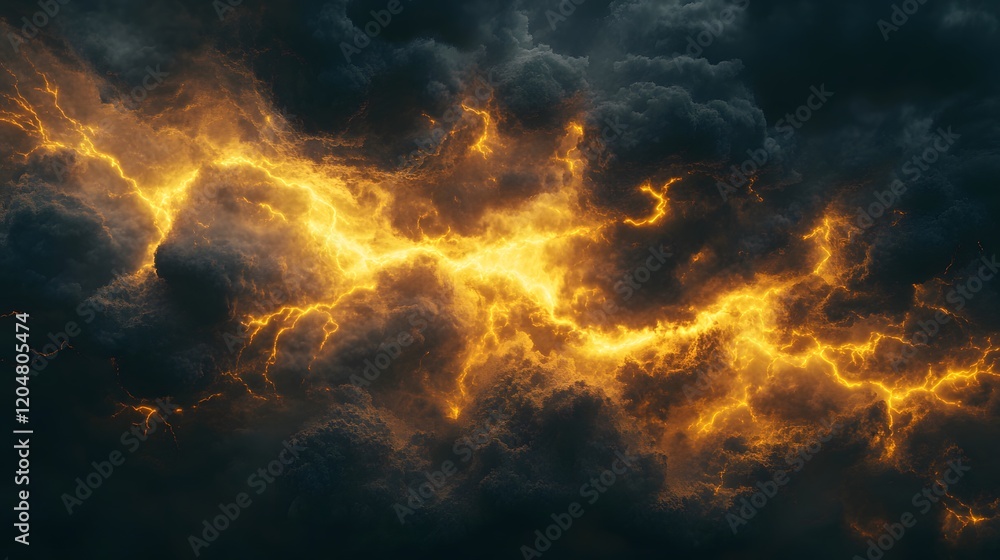 Poster digital image: storm clouds with lightning