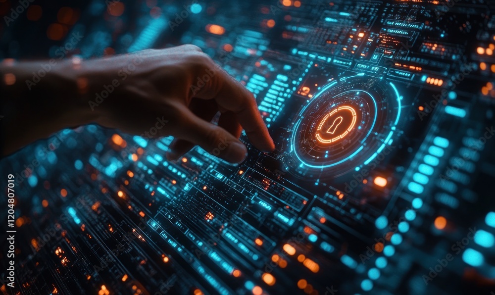 Poster cybersecurity data protection privacy security encryption antivirus network defense future technolog