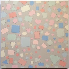 Mixed Neutral Textured Background Paintings Soft Cotton Candy Pale Collage Minimalist Art Neutral Tones Home Interior
