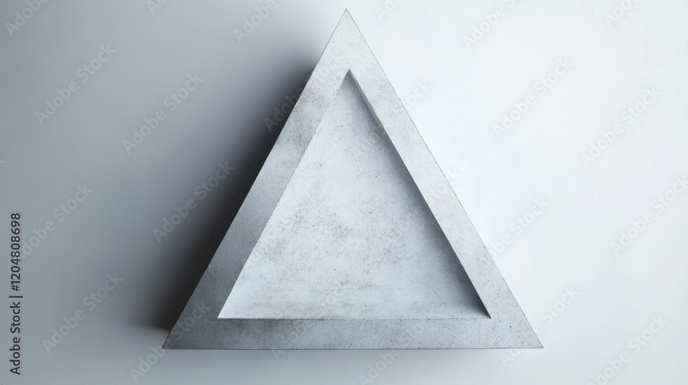 Poster Unique triangular concrete structure with minimalist design and neutral background showcasing modern artistic style. Generative AI
