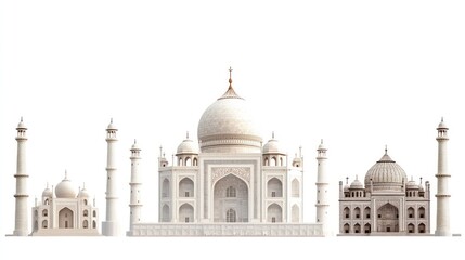 Naklejka premium Taj Mahal Complex: Architectural Marvel of India