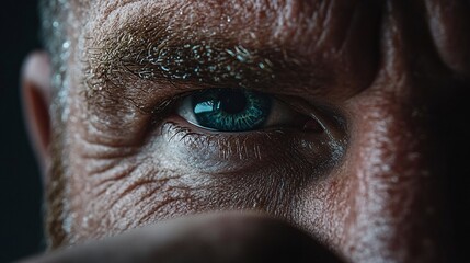 Icy Blue Eye Close-Up Portrait