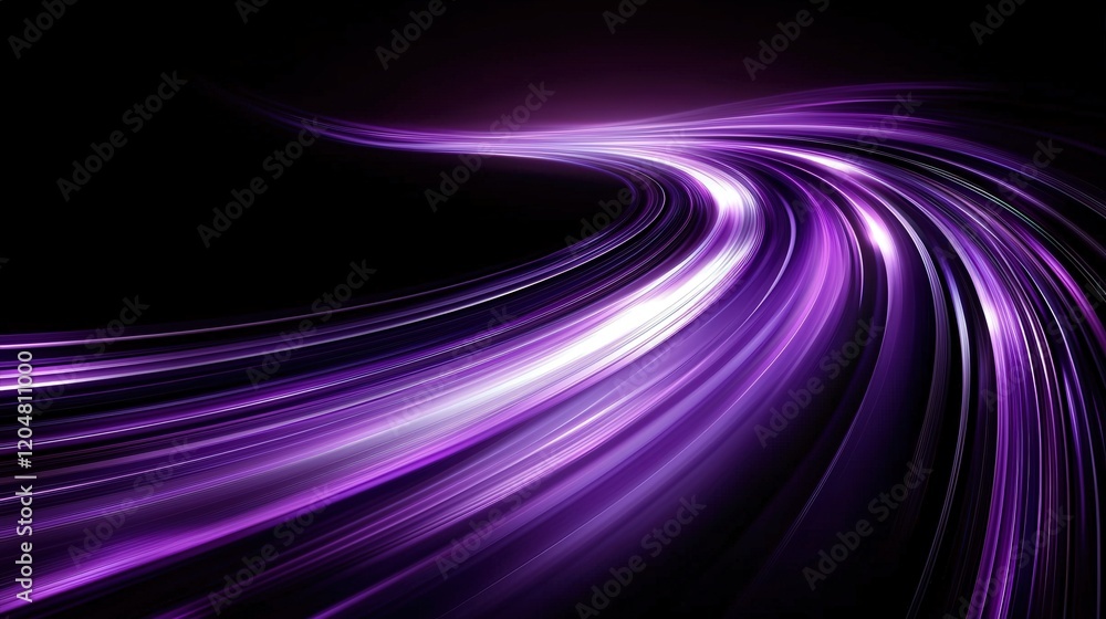 Aufkleber abstract purple light trails on a dark background creating dynamic motion effect