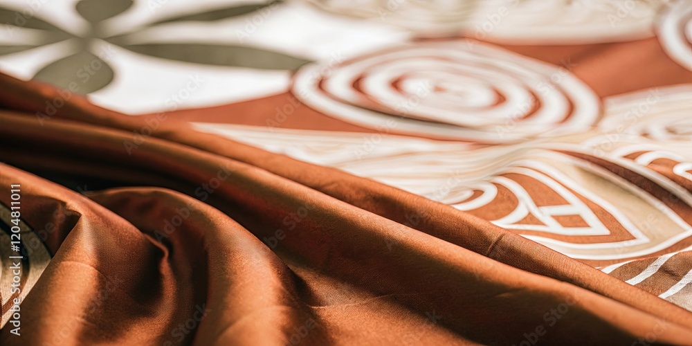 Aufkleber a piece of cloth with a floral pattern and a circle design