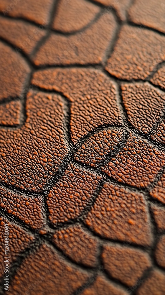 Poster the image features a close-up of a textured surface resembling cracked earth, showcasing a rich brow