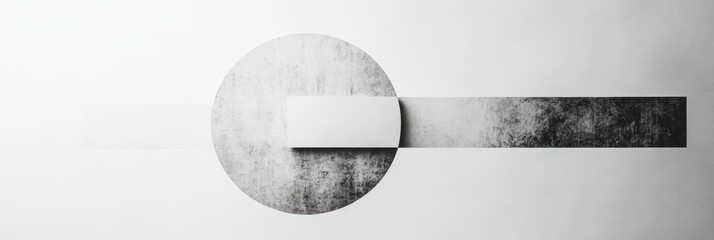 Artistic black and white geometric shape against a minimalist background highlighting depth and contrast. Generative AI
