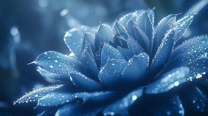 Dew Drops Adorn A Blue Flowers Petals