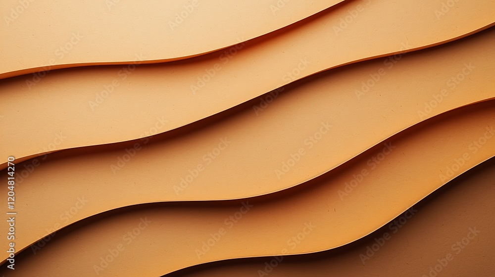 Poster the image features smooth, wavy layers of warm-toned paper or fabric, creating a visually appealing 