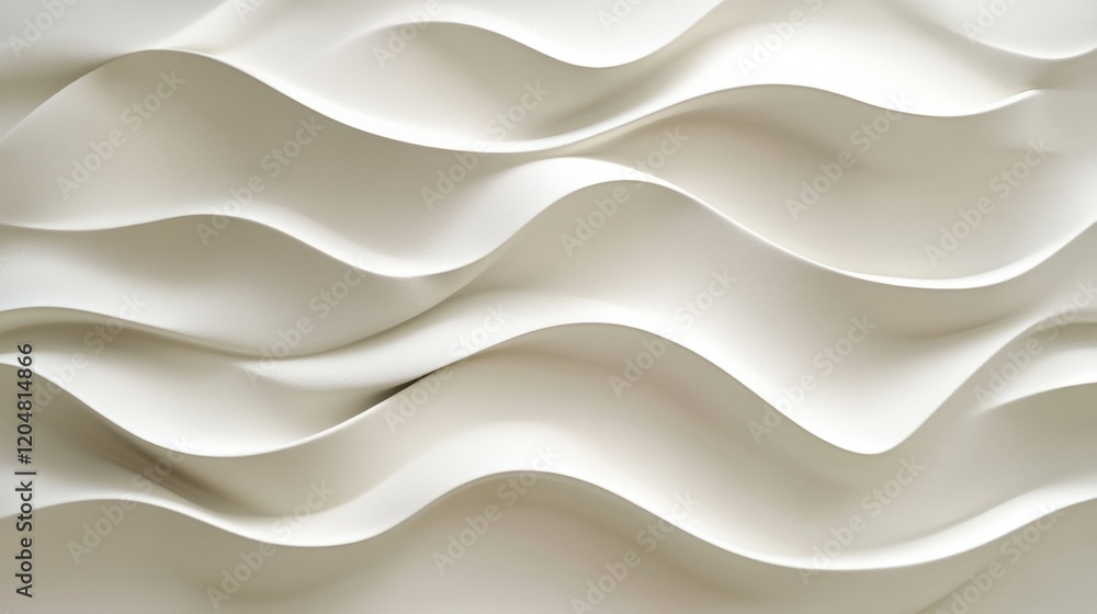 Poster flowing folds of textured white material creating a modern decorative design in an indoor space. gen