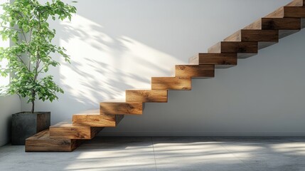 Staircase of Bricks Representing Business Growth and Progress on White Background