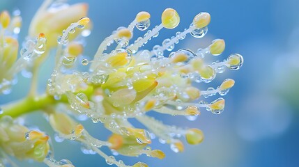 Dewdrops Adorn Delicate Springtime Flower Blossoms