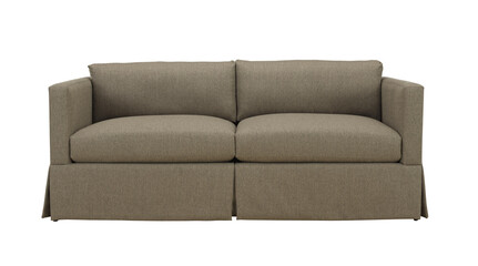 A modern armchair with wooden legs + clipping path. The chair is isolated on a white background. Furniture, interior object, sofa chair.