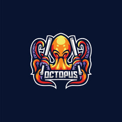 Octopus Baseball Logo Template