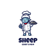 Sheep Chef Mascot Logo Template