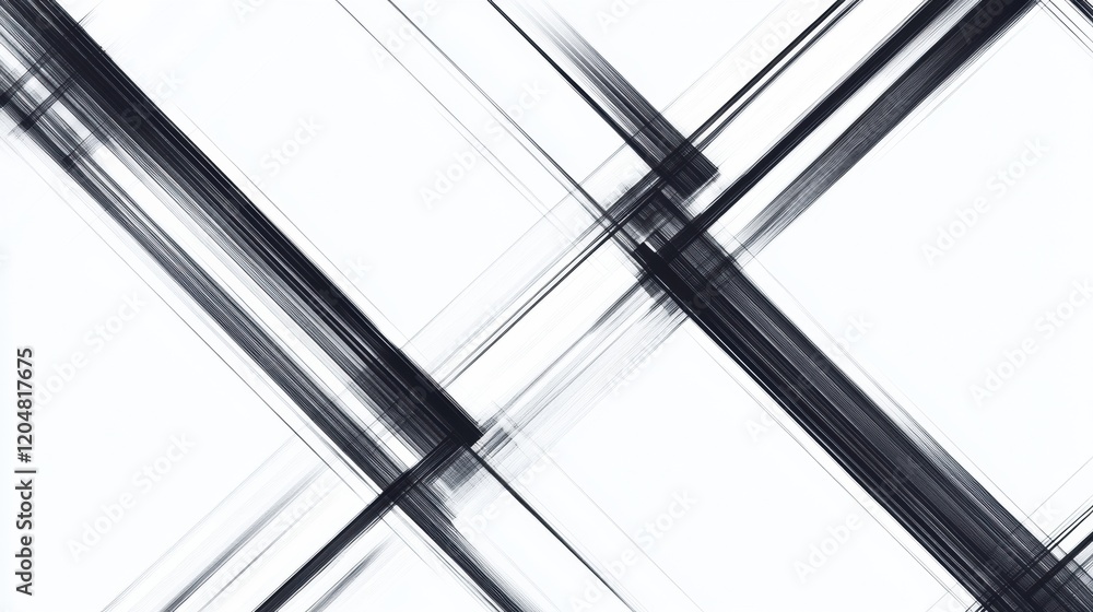 Aufkleber Abstract lines create a dynamic interplay of black and white in modern design. Generative AI