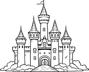 Obraz premium castle drawing outline