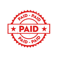 Obraz premium paid red circle grungy vintage vector isolated stamp