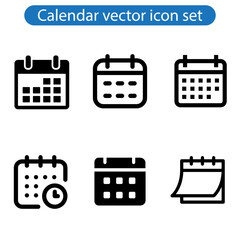 Callendar vector art icon set. Calendar planner icon collection. Reminder organizer event signs. Calendar notification icon. Business plan schedule. Stock vector.
