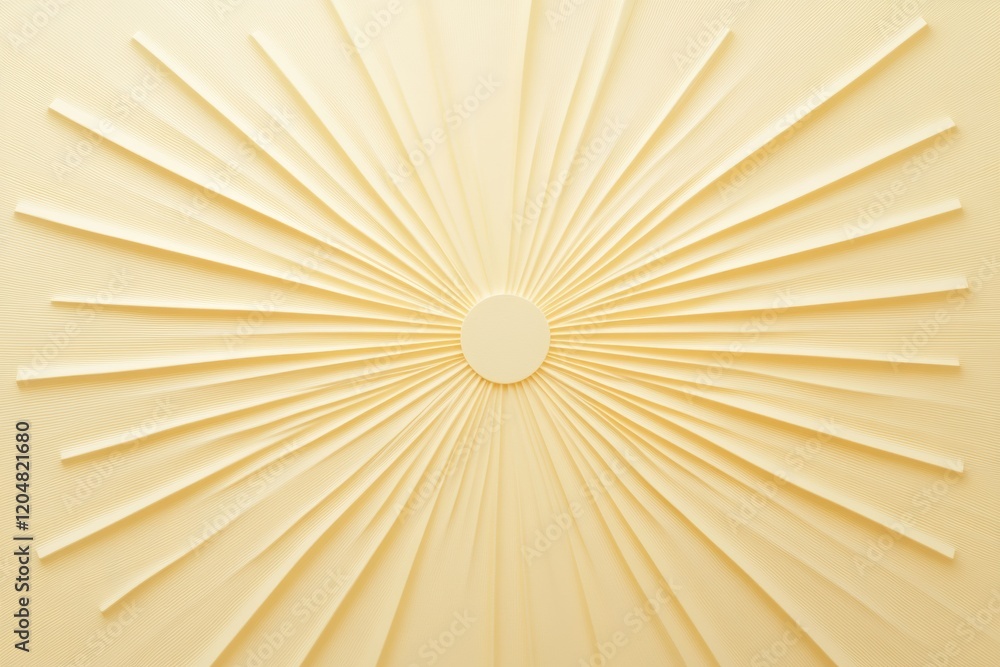 Poster Decorative wall design featuring sunburst pattern in light cream color enhancing interior aesthetics. Generative AI
