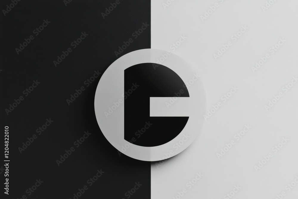 Poster modern logo design featuring a minimalist black and white color scheme with a circular shape. genera
