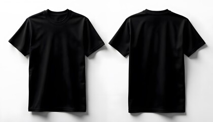 Black T-Shirt Mockup: Front and Back Views