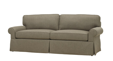 Fototapeta premium A modern armchair with wooden legs + clipping path. The chair is isolated on a white background. Furniture, interior object, sofa chair.