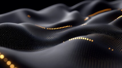 Dynamic 3D visualization of data streams representing financial performance and market dynamics in a futuristic tech background.