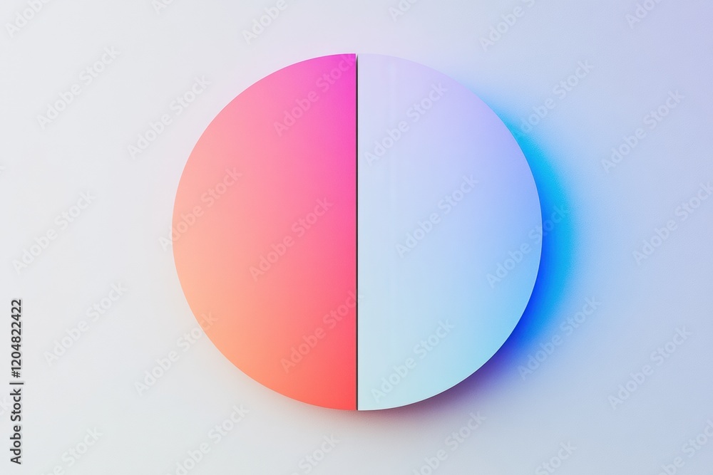 Leinwandbilder colorful circular design with gradient shades of pink and blue creating a modern visual effect. gene