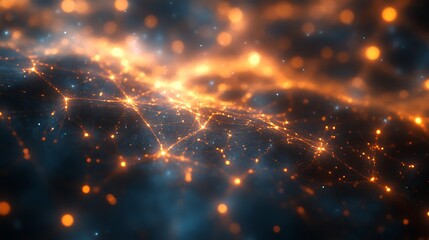 Obraz premium Illuminated Network Abstract Cosmic Background Design
