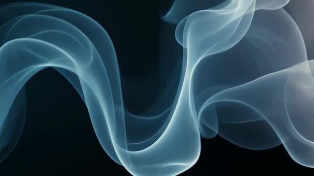 Ethereal smoke waves dancing gracefully on dark background