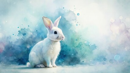 Obraz premium Adorable watercolor bunny silhouette, perfect for art prints.