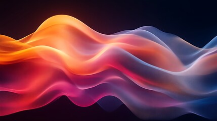 Obraz premium Abstract Colorful Waves Flowing Smoothly Across Dark Background