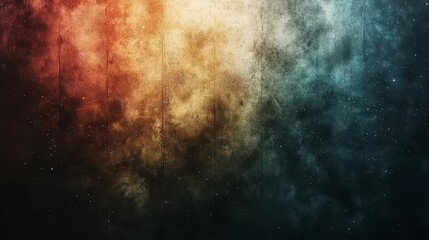 Obraz premium Abstract cosmic nebula with red, orange, yellow, and blue hues.