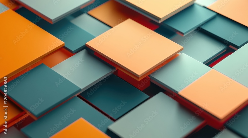Fototapete colorful geometric shapes create an abstract pattern in a modern design setting with layered squares