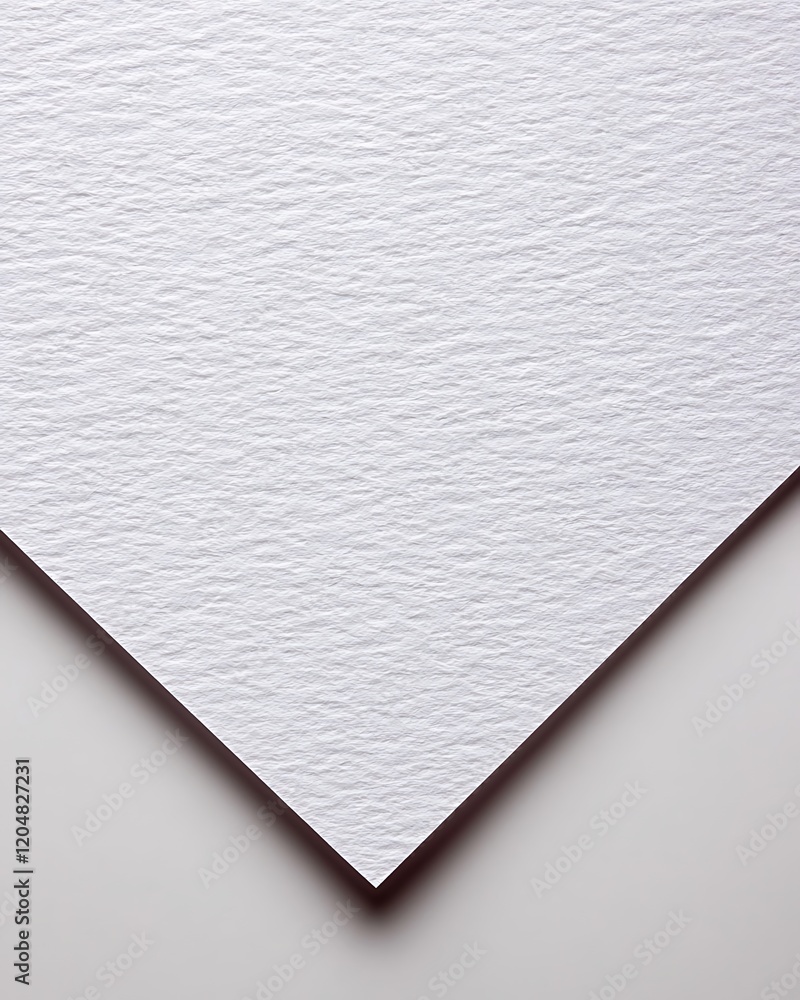 Poster a close-up view of textured white paper, showcasing its unique surface details and the sharp angle o