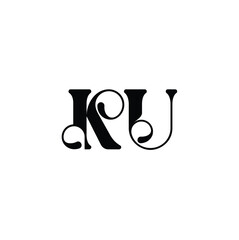 KU monogram logo design letter text name symbol monochrome logotype alphabet character simple logo