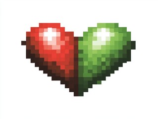 Fototapeta premium Pixel art heart symbolizing love and unity.