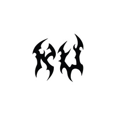 KU monogram logo design letter text name symbol monochrome logotype alphabet character simple logo