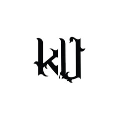 KU monogram logo design letter text name symbol monochrome logotype alphabet character simple logo