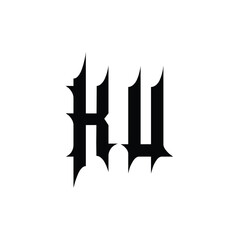 KU monogram logo design letter text name symbol monochrome logotype alphabet character simple logo