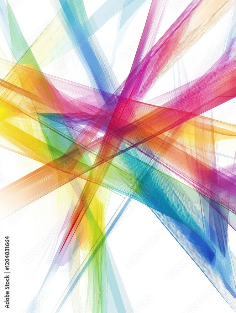Poster colorful abstract art with vibrant lines and shapes creating a lively composition. generative ai