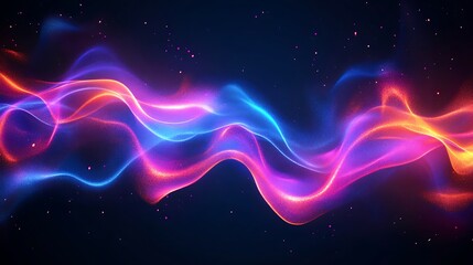 Abstract Colorful Waves of Light and Energy Flow
