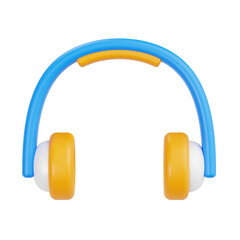 3D Headphone Icon with Bright Colors