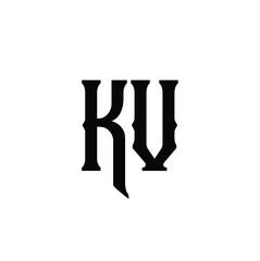 KV monogram logo design letter text name symbol monochrome logotype alphabet character simple logo