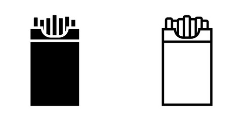 cigarette pack set icon on white background