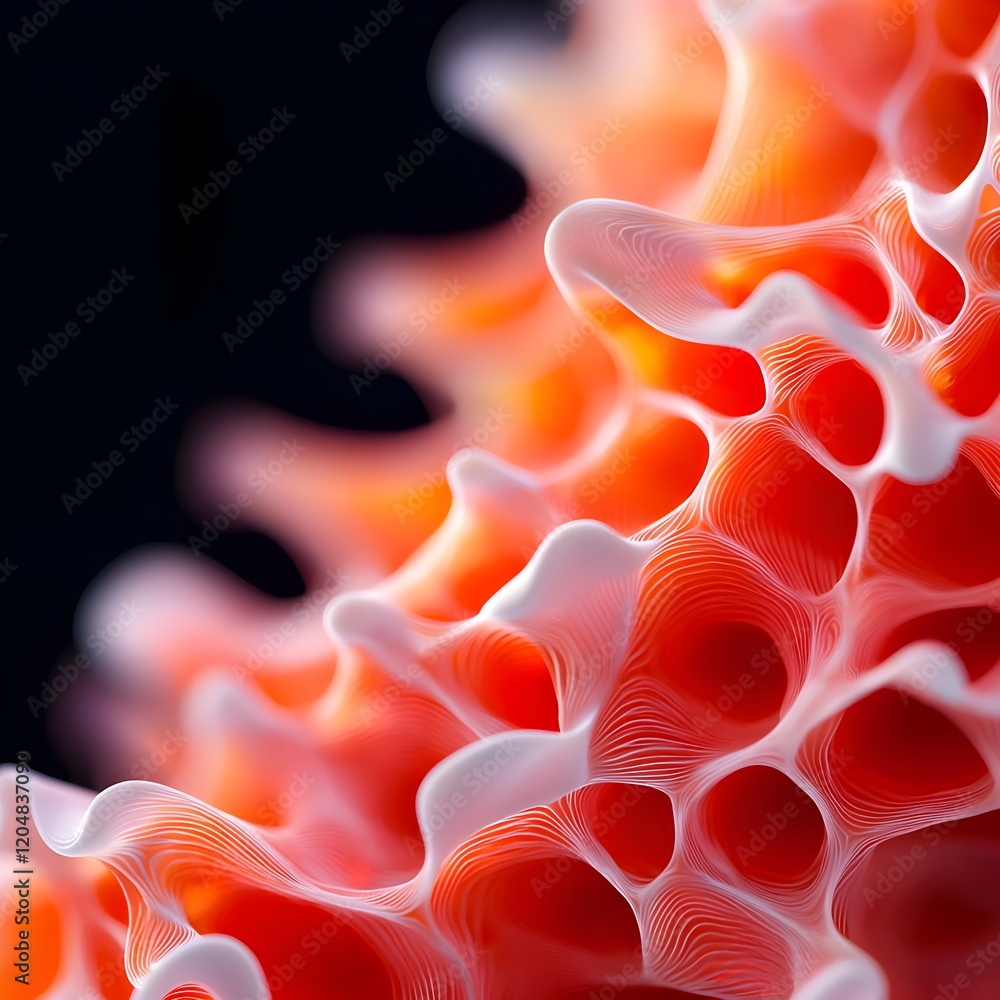 Poster abstract close-up image of colorful organic shapes and patterns