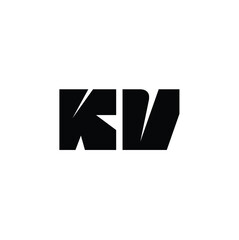 Fototapeta premium KV monogram logo design letter text name symbol monochrome logotype alphabet character simple logo